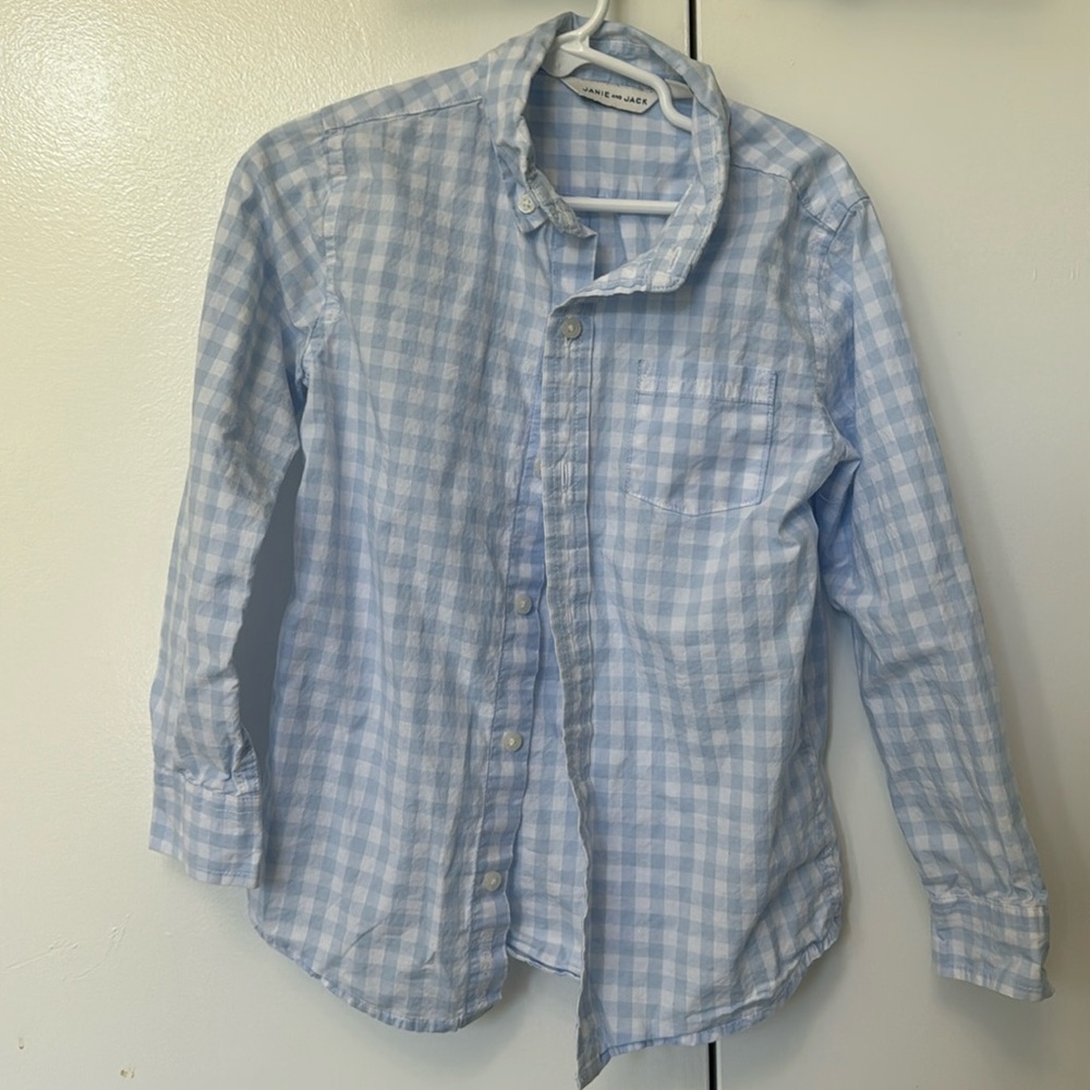 Jamie and Jack blue gingham button down oxford 5 boys